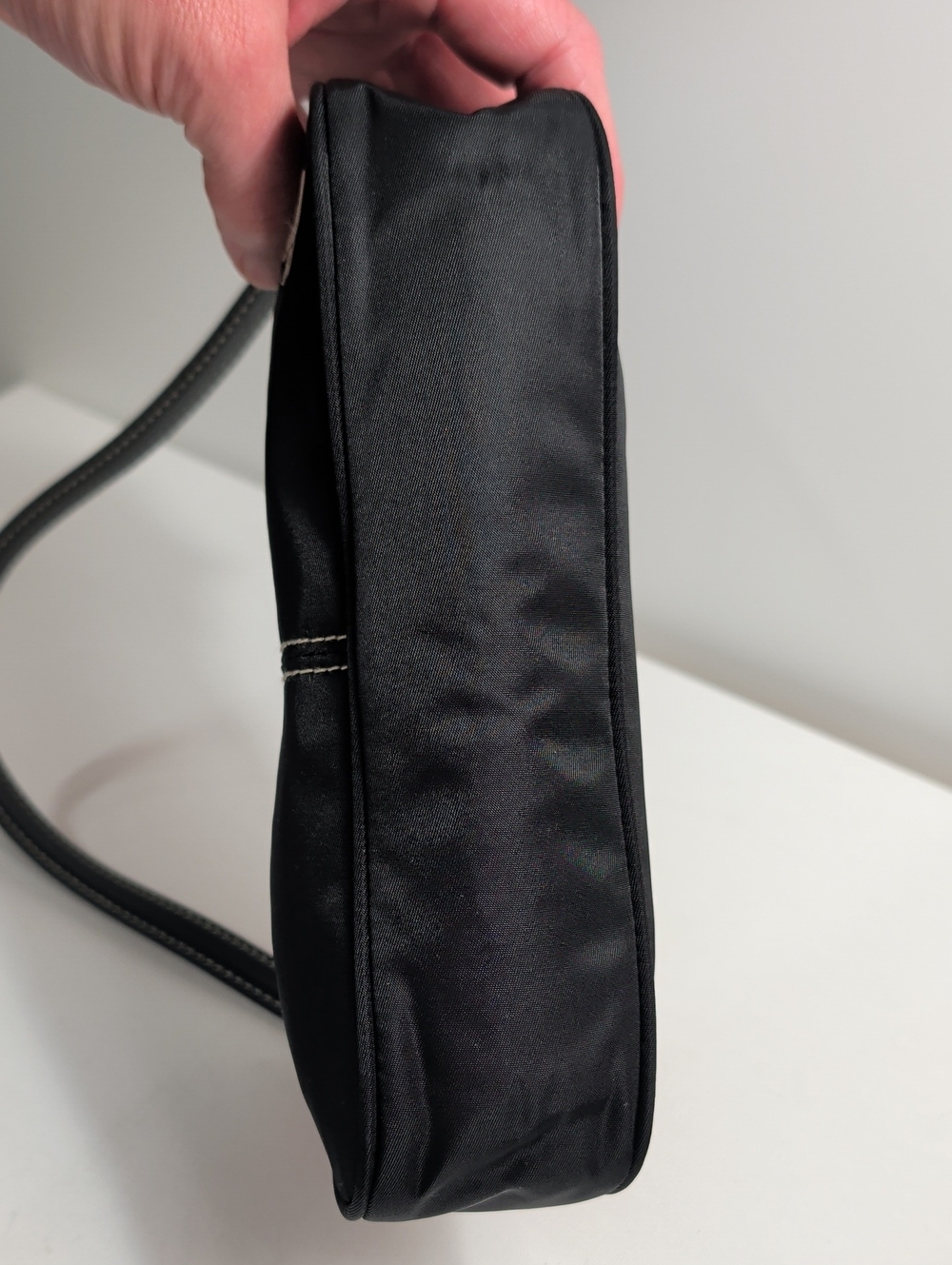 Vintage Lauren Ralph Lauren Black Nylon Mini Baguette Shoulder Bag - Picture 5 of 10